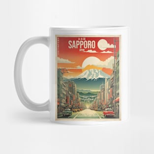 Sapporo Japan Vintage Poster Tourism Mug